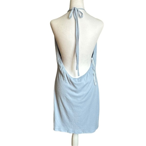 Lulus Loving Los Angeles Light Blue Ribbed Halter Mini Dress Size XL NWT - Picture 11 of 17